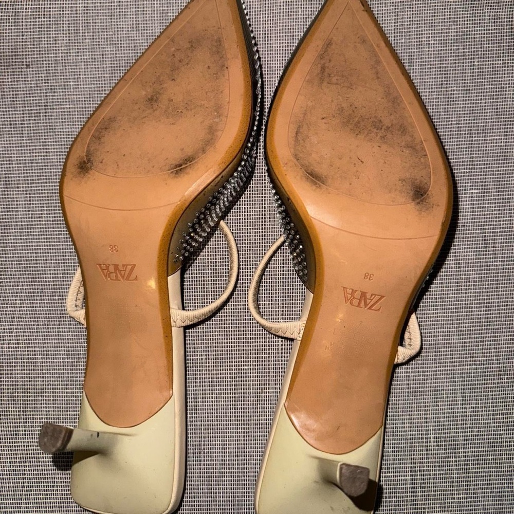 Zara Women's Sparkling Silver Heels - Picture 5 of 5
